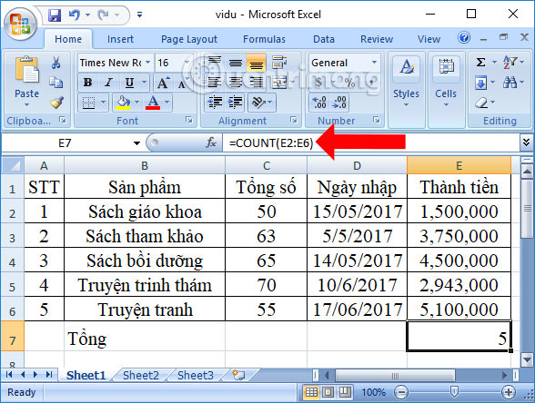 Hàm COUNT trong Excel: Công thức, cách dùng hàm đếm này đơn giản nhất - Ảnh minh hoạ 4