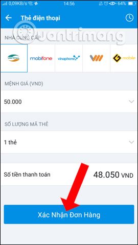 Đơn hàng nạp thẻ