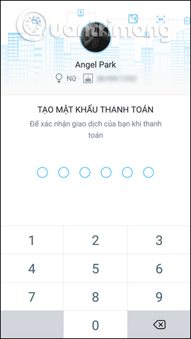 Tạo mật khẩu thanh toán