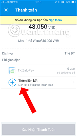 Thêm tài khoản ngân hàng