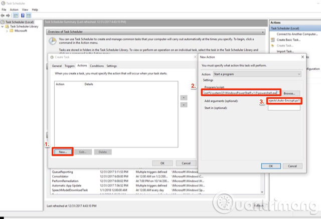 Nhấn OK để trở về cửa sổ Create Task