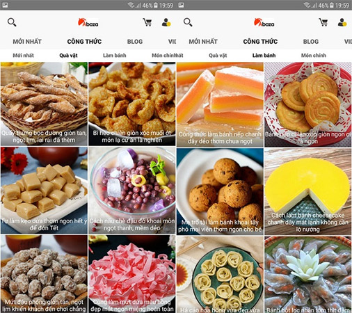 Nhấp vào chọn công thức để tìm kiếm những thứ bạn cần.