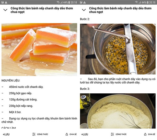 Phần mô tả nguyên liệu và công thức rất trực quan.