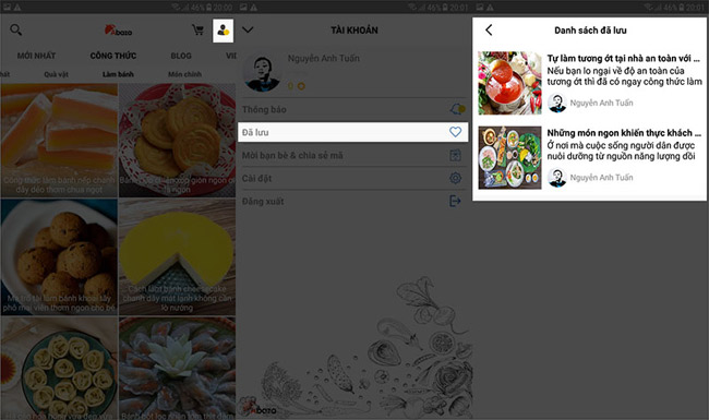 Bạn cũng có thể xem lại công thức dễ dàng.