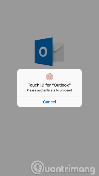 Xác nhận Touch ID để mở email