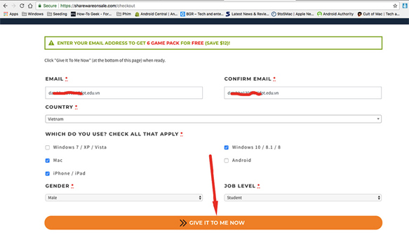 Bạn điền đầy đủ thông tin cần thiết vào các ô