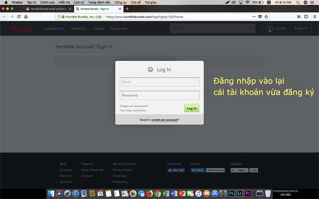 Cửa sổ mới yêu cầu phải đăng nhập lại