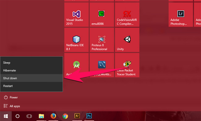 Tắt máy đúng cách