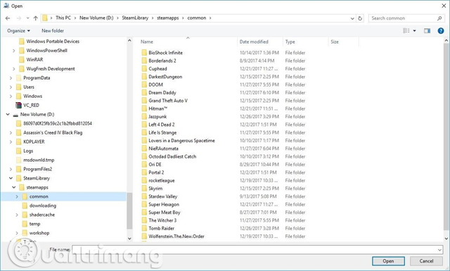 Tìm ứng dụng trong thư mục common 