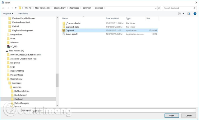 Thực hiện tương tự cho các trò chơi khác