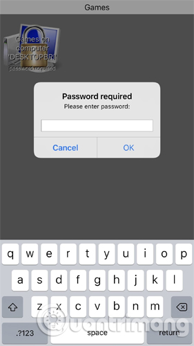 Nhập mật khẩu đã tạo ở Bước 2