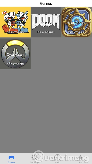 Danh sách trò chơi 