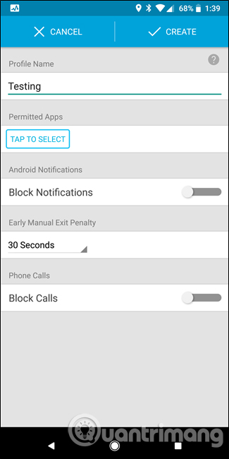 Thiết lập thời gian nghỉ 