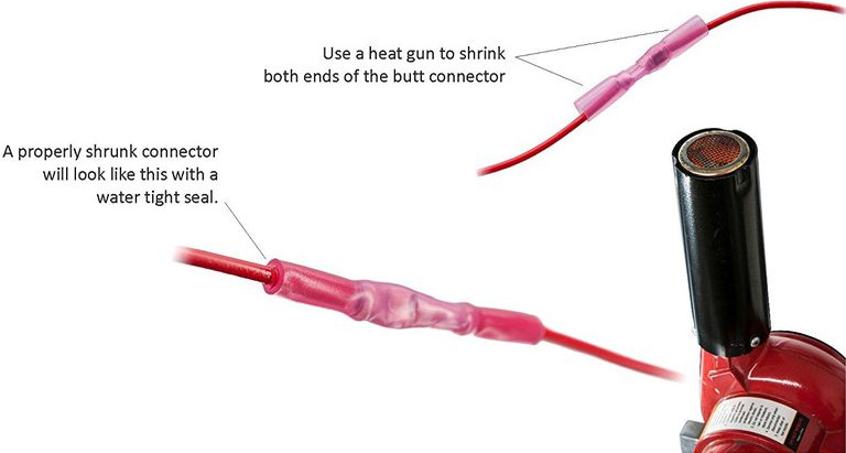 Dùng nhiệt để co đầu nối