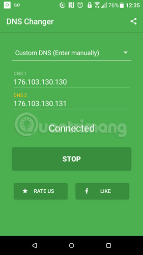 Giao diện DNS Changer