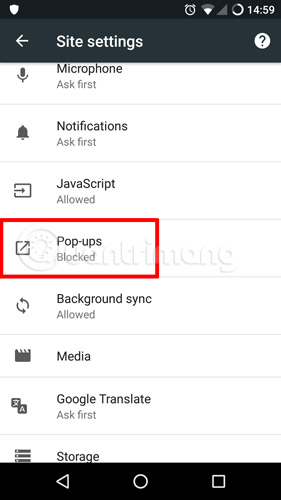 Chặn pop-up trên Chrome