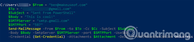 Gửi email bằng powershell