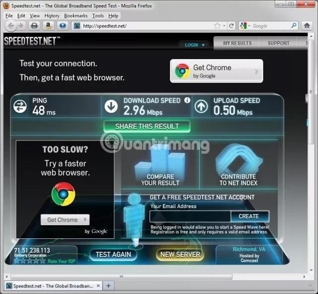 Trang speedtest.net