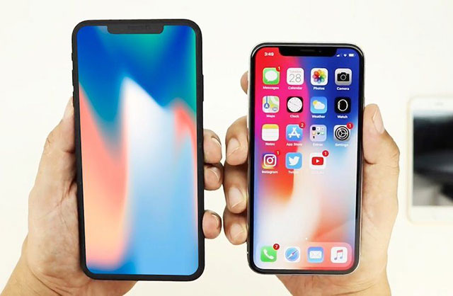 Hình ảnh dựng iPhone X Plus so với iPhone X hiện tại