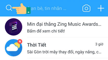 Chọn kính lúp để tìm kiếm 