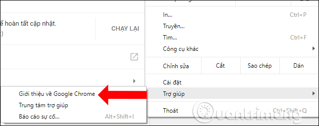 Kiểm tra phiên bản Chrome