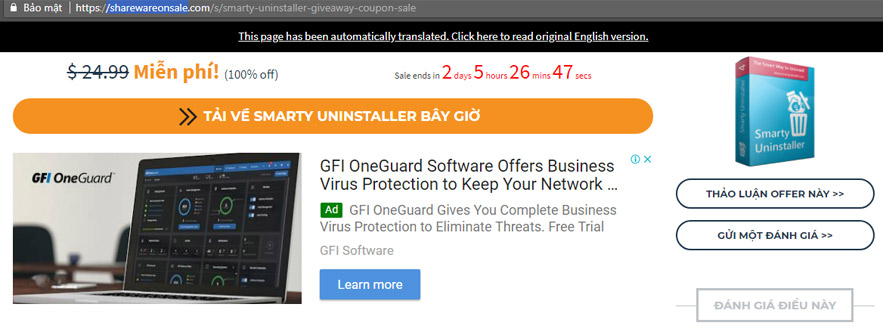 Truy cập vào trang SharewareOnsale