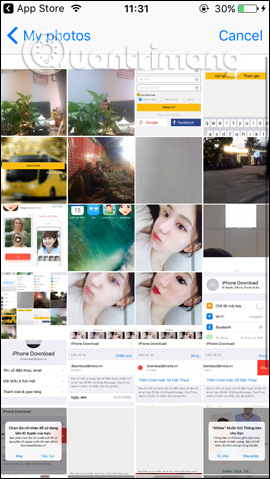 Chọn ảnh làm sticker