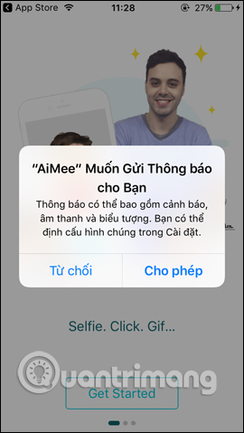 Nhận thông báo từ AiMee