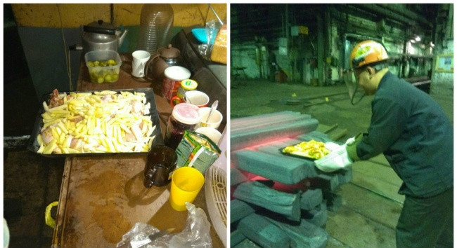 Có lò nướng tự nhiên thế này lo gì đói.