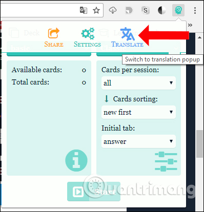 Dịch từ tại giao diện Rememberry
