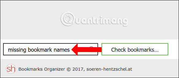 Tìm bookmark thiếu tên