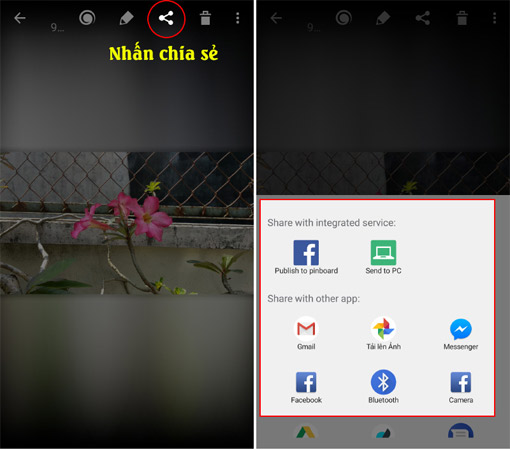Bạn có thể chia sẻ thông qua Messenger, Facebook, Zalo.