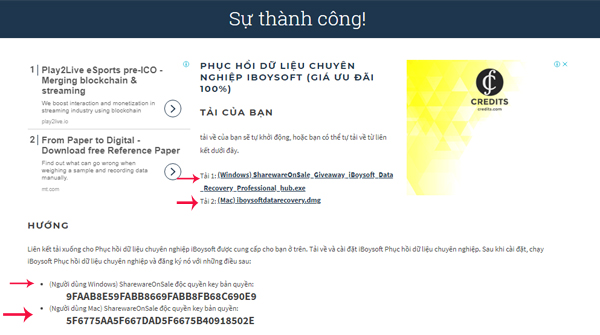 Lựa chọn phiên bản phần mềm cần tải về 