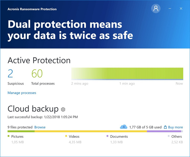 Mọi cuộc tấn công ransomware sẽ bị Acronis Ransomware Protection phát hiện và ngăn chặn ngay lập tức