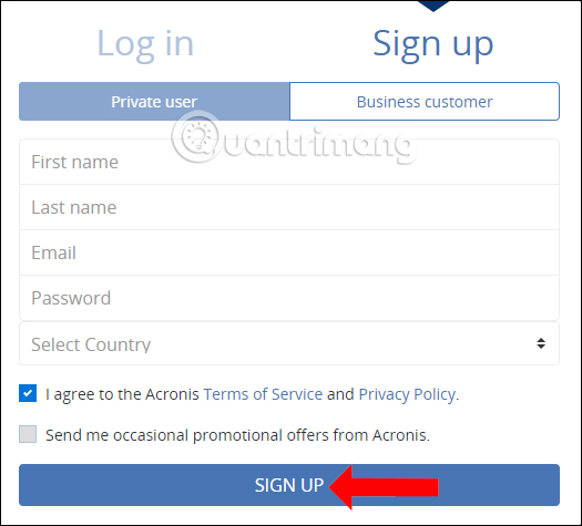 Thông tin đăng ký tài khoản
