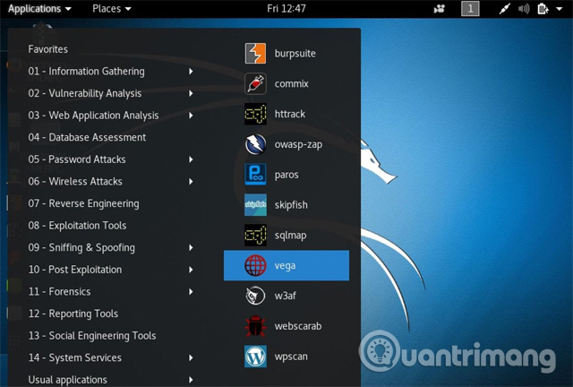 Chọn Vega trong cửa sổ Applications
