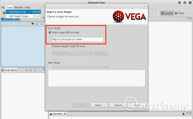 Nhập địa chỉ URL trang web muốn quét 