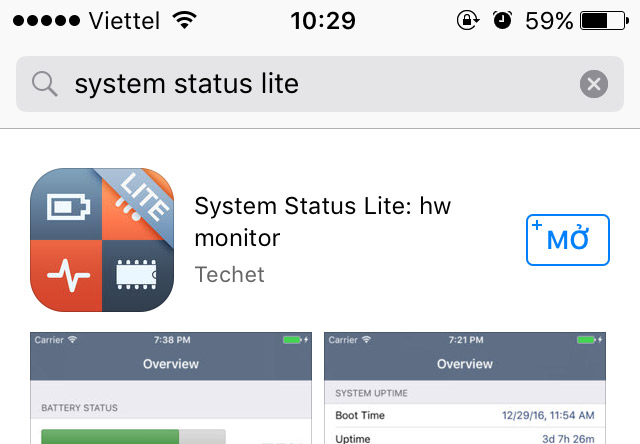 Tải và cài đặt ứng dụng System Status Lite về thiết bị.
