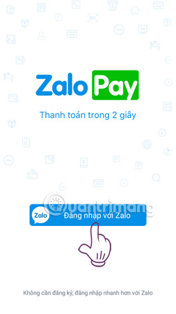 Đăng nhập Zalo Pay.