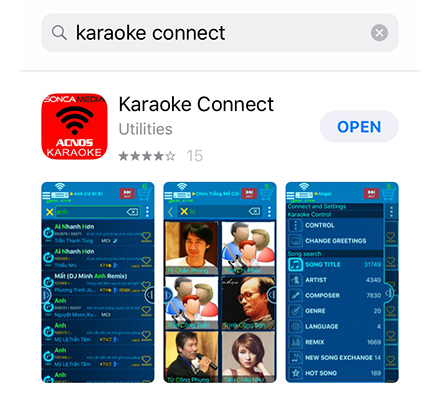 Tải ứng dụng Karaoke Connect về điện thoại.