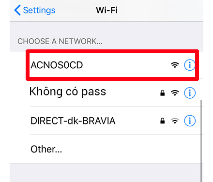 Kết nối điện thoại với Wifi của loa kéo.