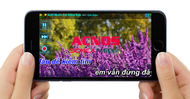 Giao diện khi hát karaoke.