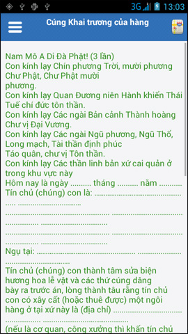Bài khấn khai trương 