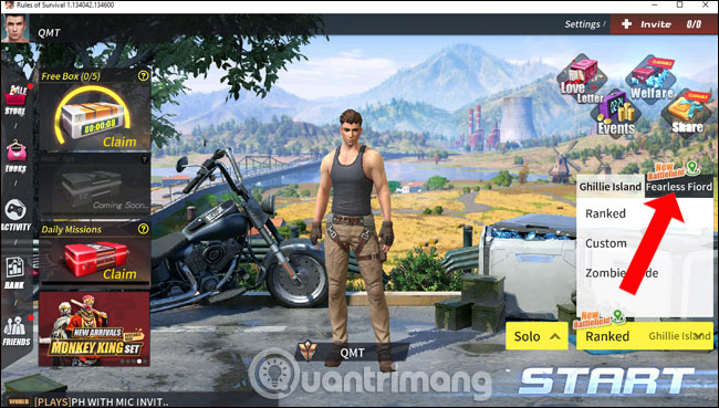 Nhấn chọn Fearless Fiord