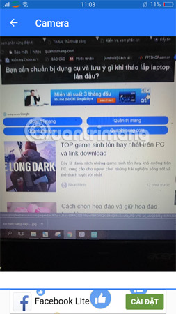 Kiểm tra tính năng chụp ảnh của máy.