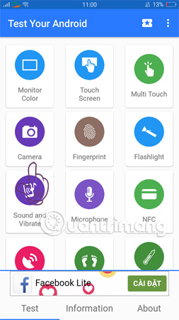 Kiểm tra Camera điện thoại.