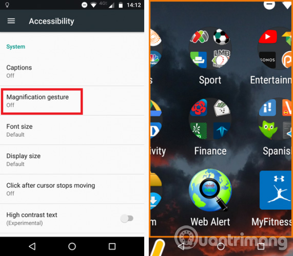 Phóng to màn hình