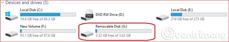 Ký tự ổ đĩa USB