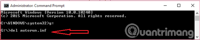 Xóa file autorun.inf