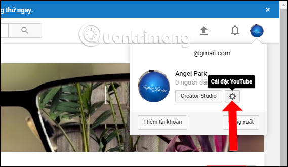 Cài đặt tài khoản Youtube 